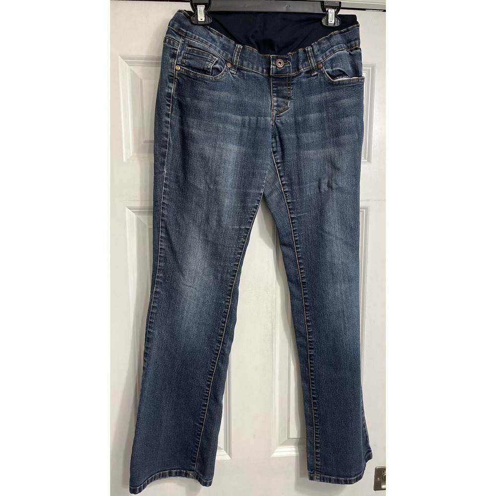 Tala Womens Maternity Straight Jeans Blue Stretch Denim S 32" Inseam